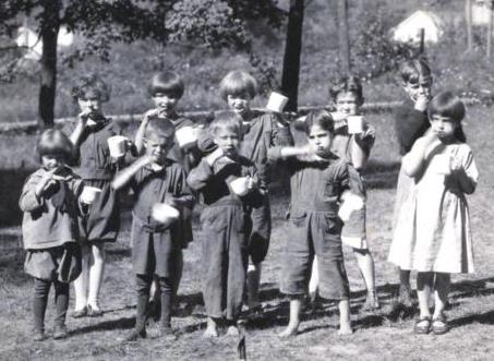 Tooth Brush Drill at Fresh Air Camp. August, 1923-