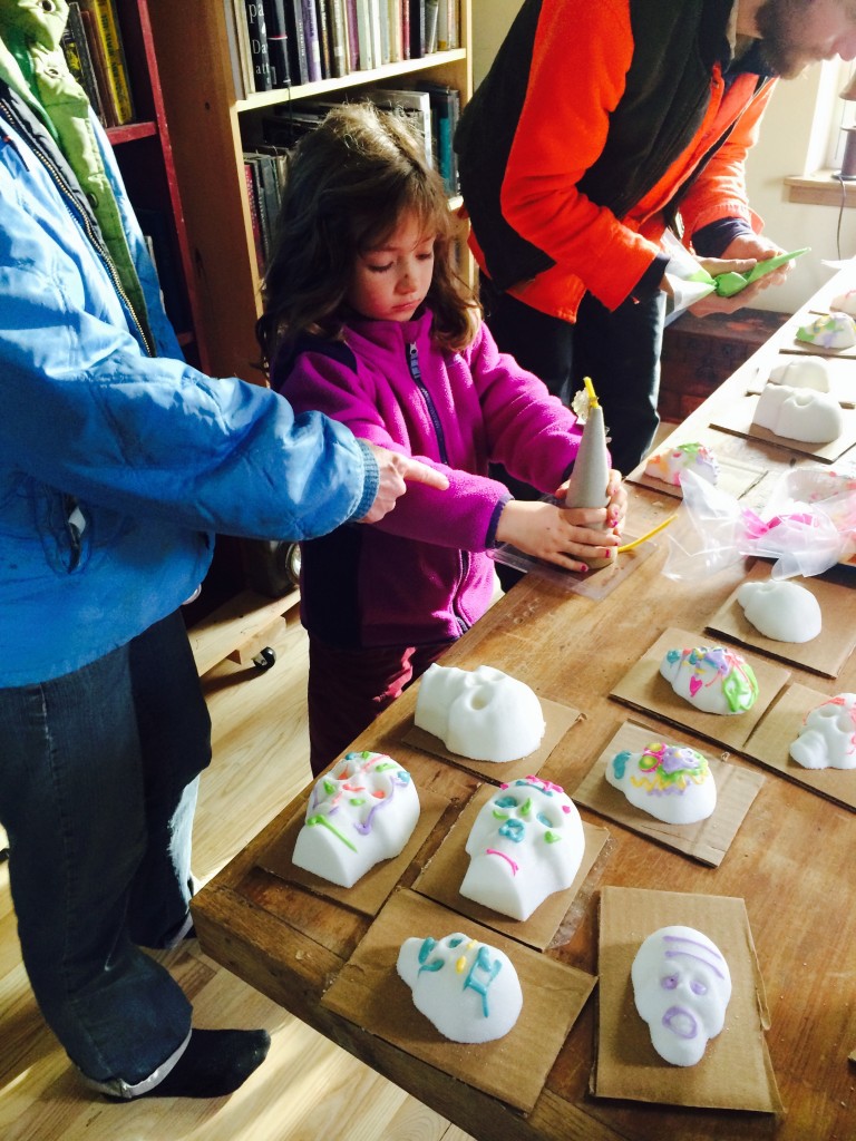 decorating sugar skulls